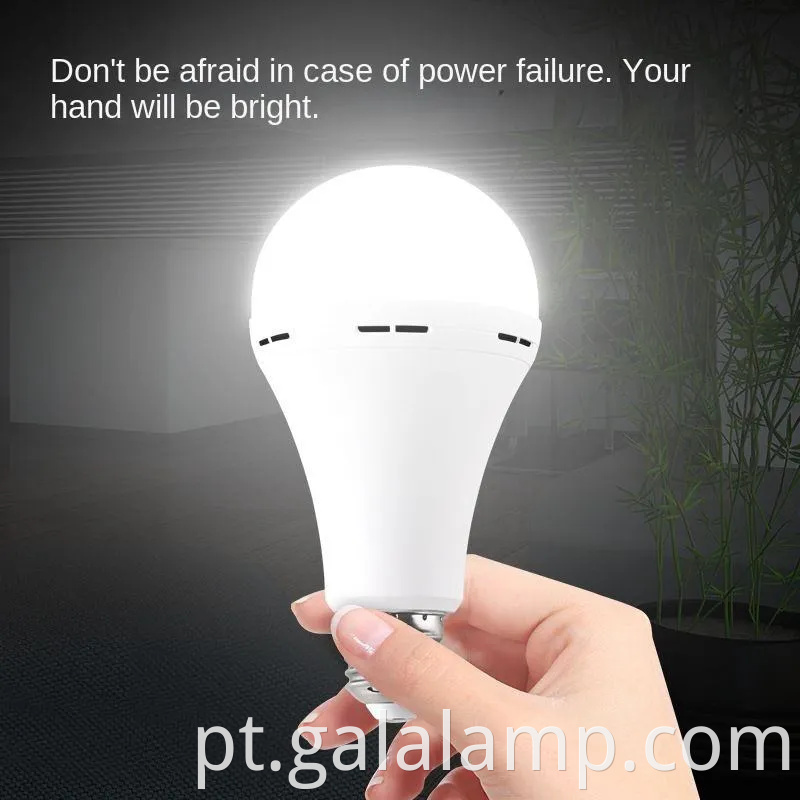 Luz de lâmpada LED de emergência recarregável com bateria embutida